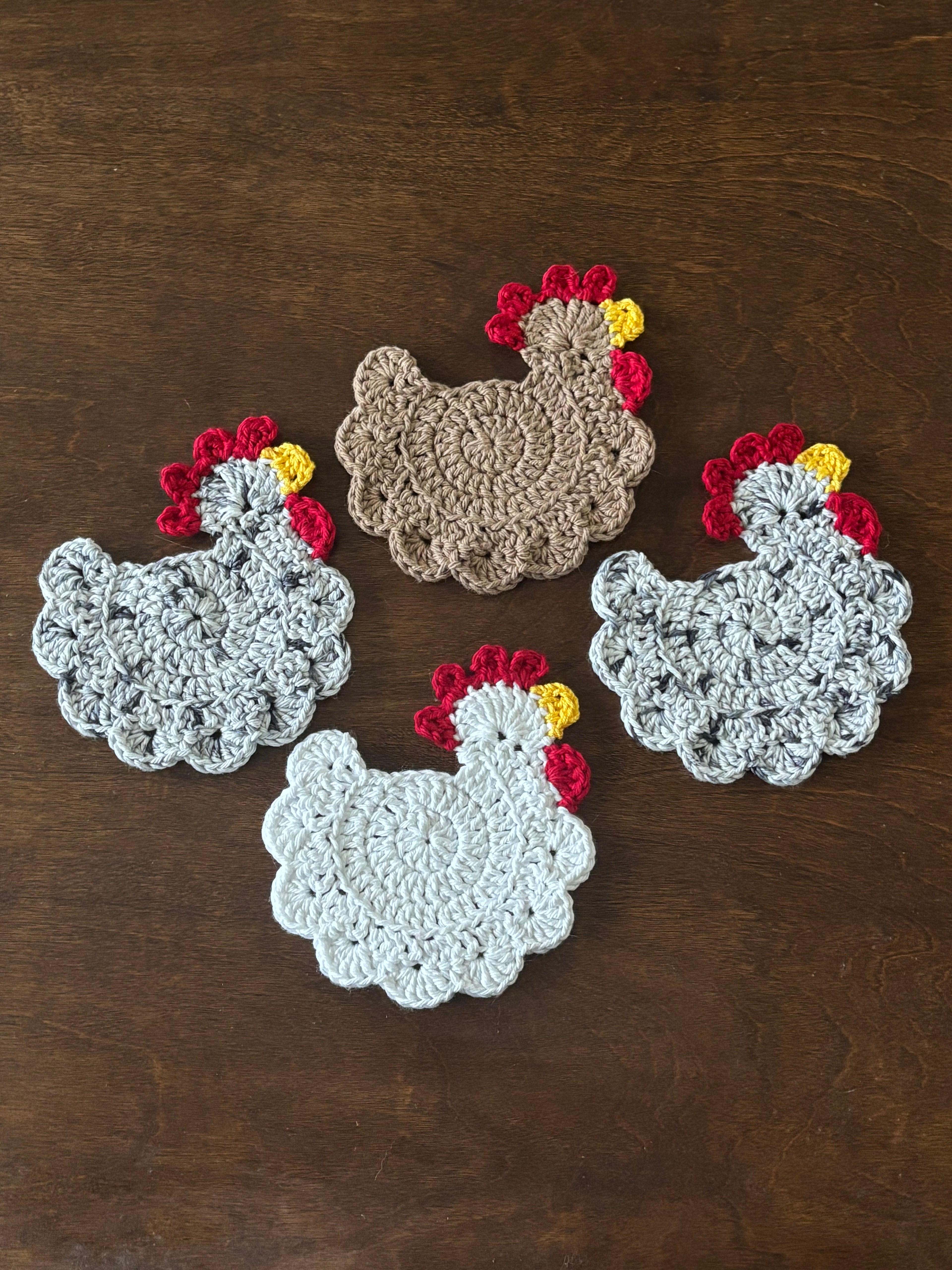 Crochet Chicken Coasters