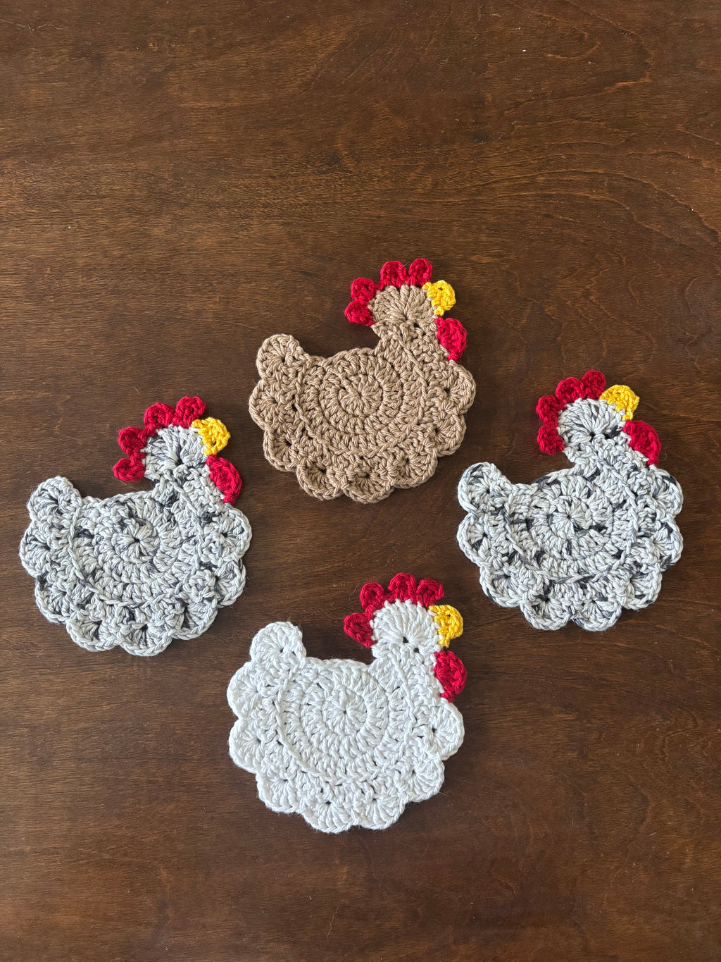 Crochet Chicken Coasters