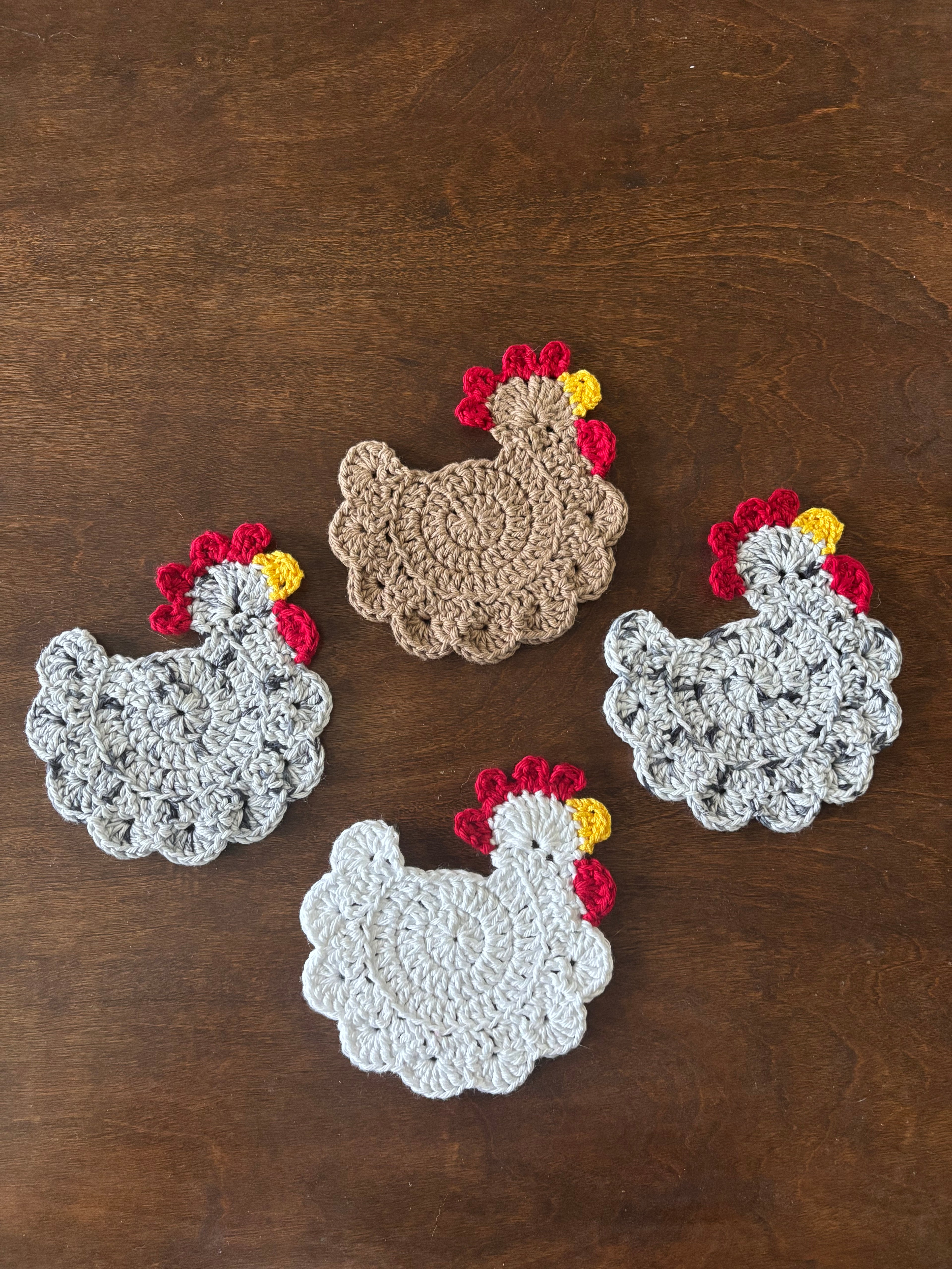 Crochet Chicken Coasters